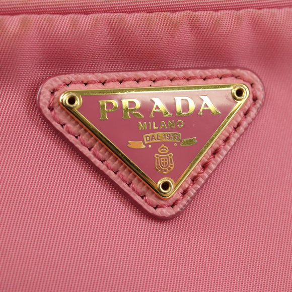 PRADA Handtasche Nylon 2-Wege Pink Gold Auth 173303A