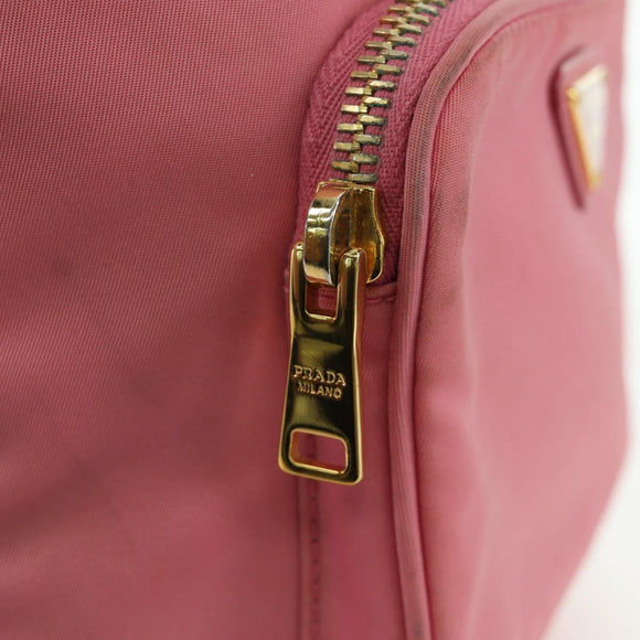 PRADA Handtasche Nylon 2-Wege Pink Gold Auth 173303A