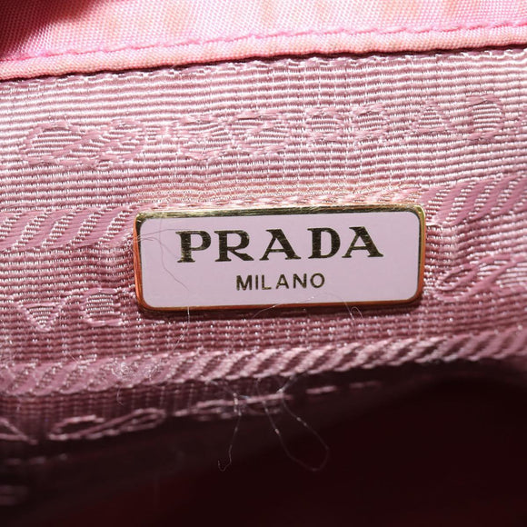 PRADA Handtasche Nylon 2-Wege Pink Gold Auth 173303A