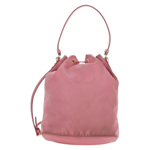 PRADA Handtasche Nylon 2-Wege Pink Gold Auth 173303A