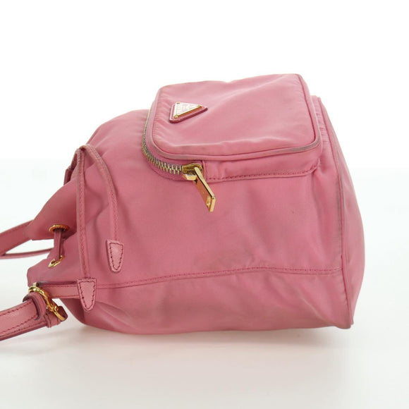 PRADA Handtasche Nylon 2-Wege Pink Gold Auth 173303A
