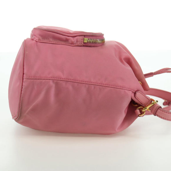 PRADA Handtasche Nylon 2-Wege Pink Gold Auth 173303A