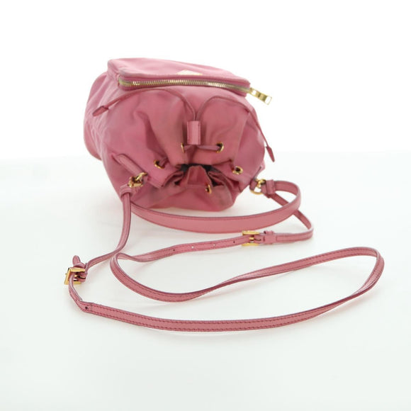 PRADA Handtasche Nylon 2-Wege Pink Gold Auth 173303A