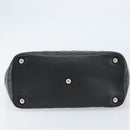 CHANEL Cambon Line Matelasse Tote Bag Lamb Skin Black Silver CC Auth 173305SAM-5