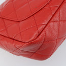 CHANEL Matelasse 25 Chain Shoulder Bag Calf Skin Red CC Auth 173308V-19