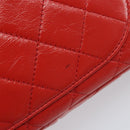 CHANEL Matelasse 25 Chain Shoulder Bag Calf Skin Red CC Auth 173308V-8