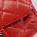 CHANEL Matelasse 25 Chain Shoulder Bag Calf Skin Red CC Auth 173308V-9