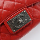 CHANEL Matelasse 25 Chain Shoulder Bag Calf Skin Red CC Auth 173308V-20