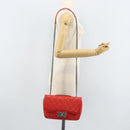 CHANEL Matelasse 25 Chain Shoulder Bag Calf Skin Red CC Auth 173308V-29