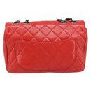 CHANEL Matelasse 25 Chain Shoulder Bag Calf Skin Red CC Auth 173308V-2