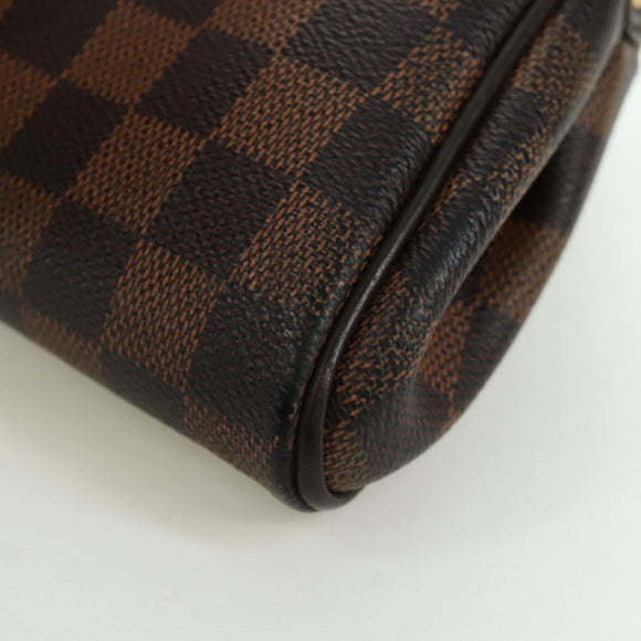 LOUIS VUITTON Damier Ebene Eva Schoudertas N55213 LV Auth 173311A