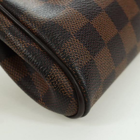 LOUIS VUITTON Damier Ebene Eva Schoudertas N55213 LV Auth 173311A