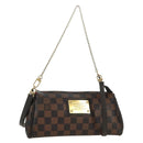 LOUIS VUITTON Damier Ebene Eva Schoudertas N55213 LV Auth 173311A-1