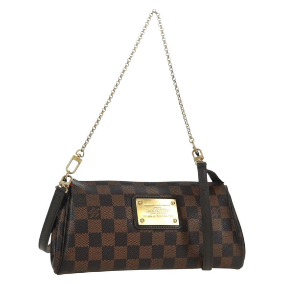 LOUIS VUITTON Damier Ebene Eva Schoudertas N55213 LV Auth 173311A