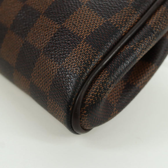 LOUIS VUITTON Damier Ebene Eva Schoudertas N55213 LV Auth 173311A