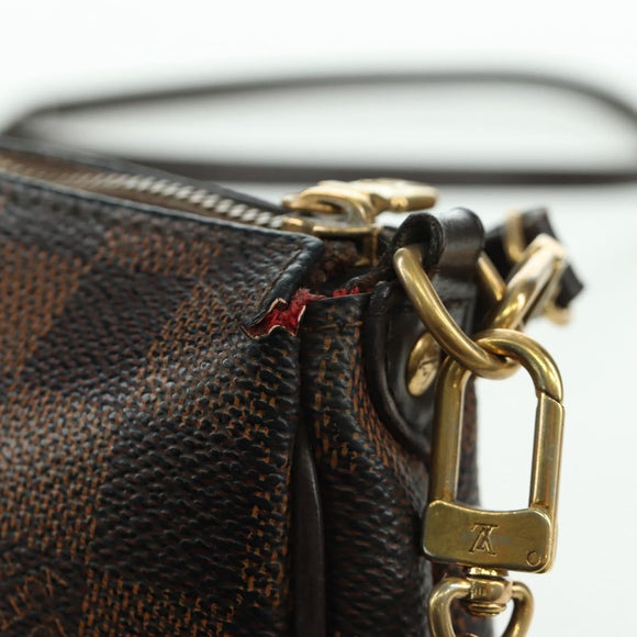 LOUIS VUITTON Damier Ebene Eva Schoudertas N55213 LV Auth 173311A