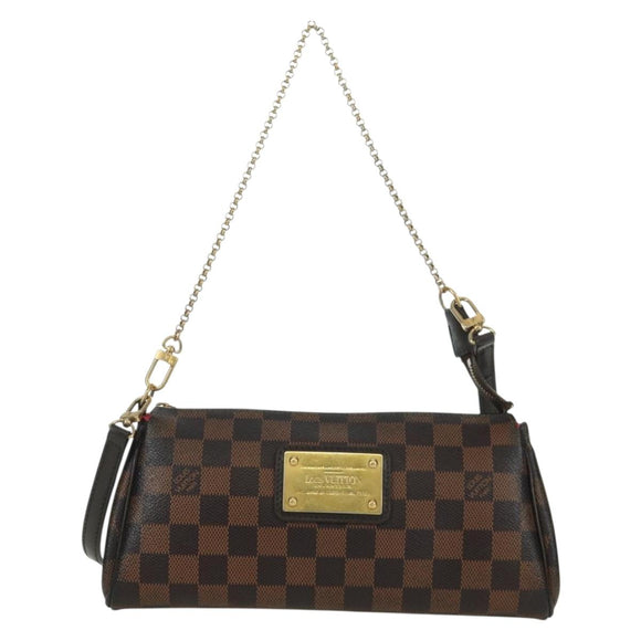 LOUIS VUITTON Damier Ebene Eva Schoudertas N55213 LV Auth 173311A