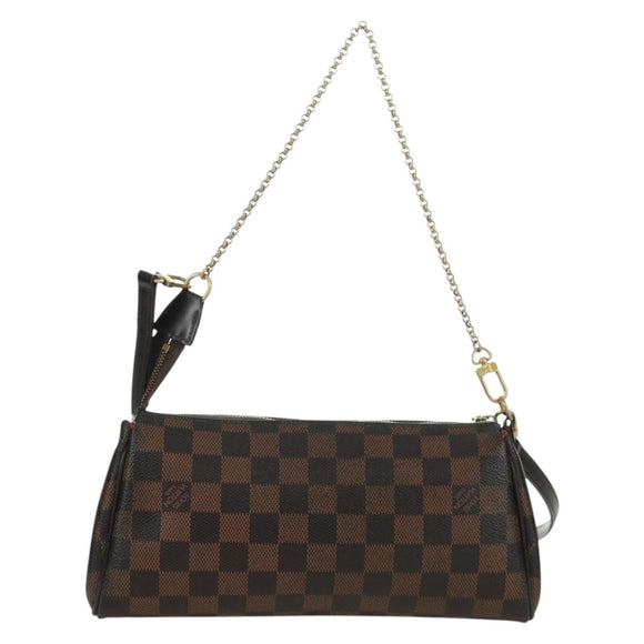 LOUIS VUITTON Damier Ebene Eva Schoudertas N55213 LV Auth 173311A