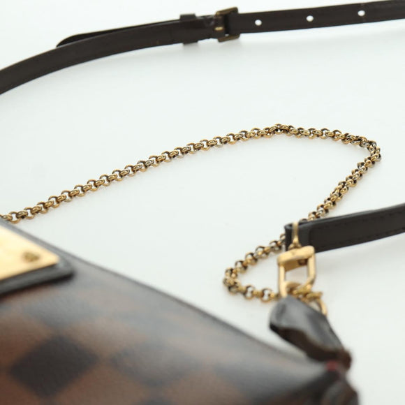 LOUIS VUITTON Damier Ebene Eva Schoudertas N55213 LV Auth 173311A