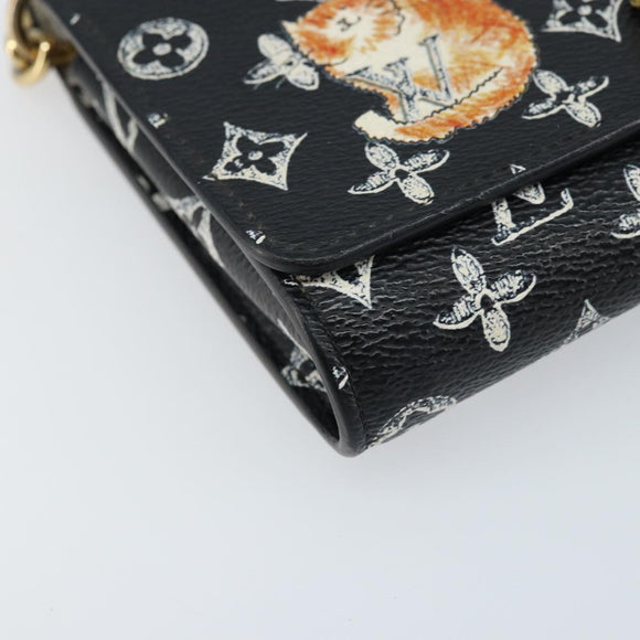 LOUIS VUITTON Catgram Portefeuille Twist Chain Bag Black M63888 LV Auth 173312SM