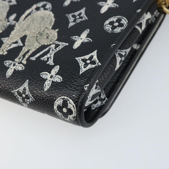 LOUIS VUITTON Catgram Portefeuille Twist Chain Bag Black M63888 LV Auth 173312SM