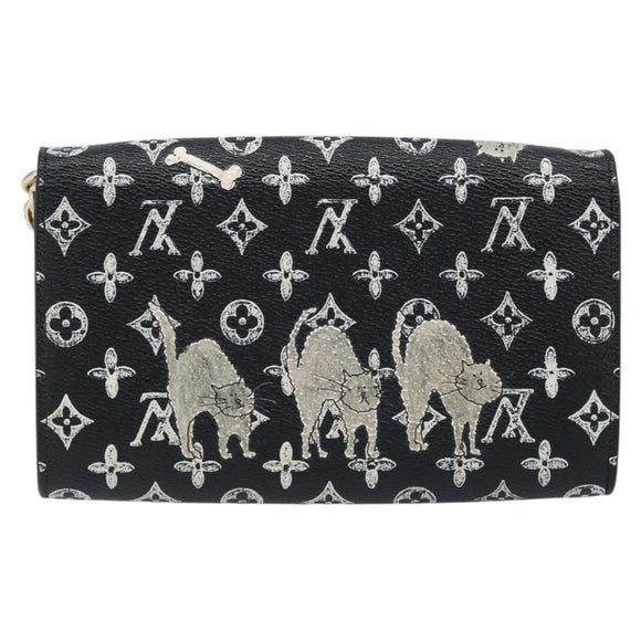 LOUIS VUITTON Catgram Portefeuille Twist Chain Bag Black M63888 LV Auth 173312SM