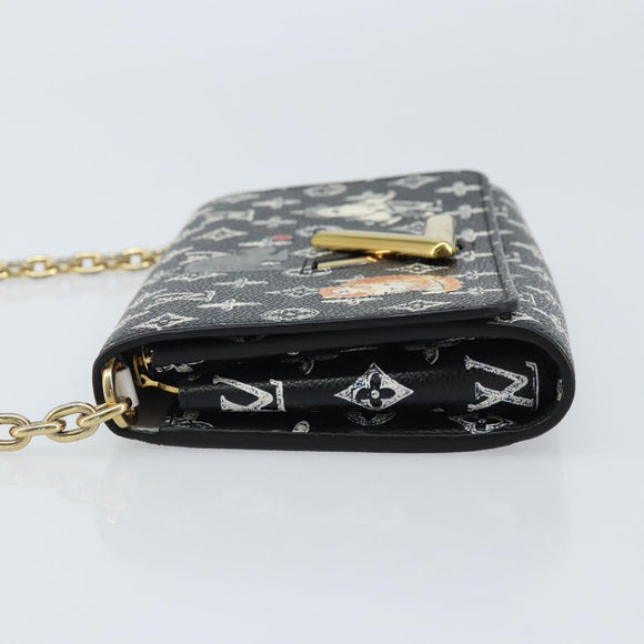 LOUIS VUITTON Catgram Portefeuille Twist Chain Bag Black M63888 LV Auth 173312SM