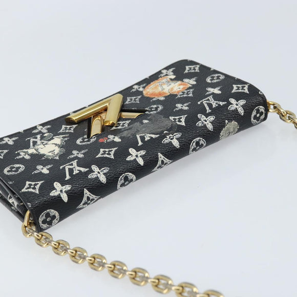 LOUIS VUITTON Catgram Portefeuille Twist Chain Bag Black M63888 LV Auth 173312SM