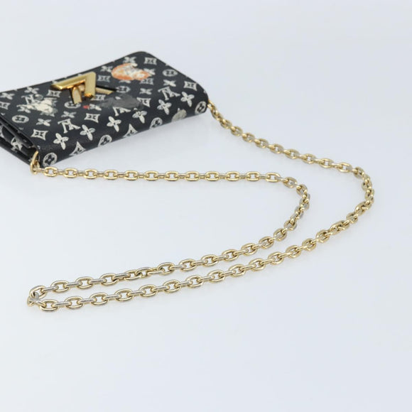 LOUIS VUITTON Catgram Portefeuille Twist Chain Bag Black M63888 LV Auth 173312SM