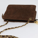 CHANEL V Stitched Chain Shoulder Bag Suede Brown Gold CC Auth 173313V-7