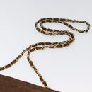 CHANEL V Stitched Chain Shoulder Bag Suede Brown Gold CC Auth 173313V-14