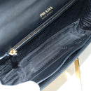 PRADA Shoulder Bag Leather Gray Gold Auth 173314V-11