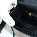 PRADA Shoulder Bag Leather Gray Gold Auth 173314V-24