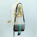 PRADA Shoulder Bag Leather Gray Gold Auth 173314V-27