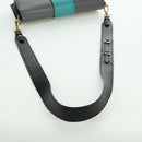 PRADA Shoulder Bag Leather Gray Gold Auth 173314V-8