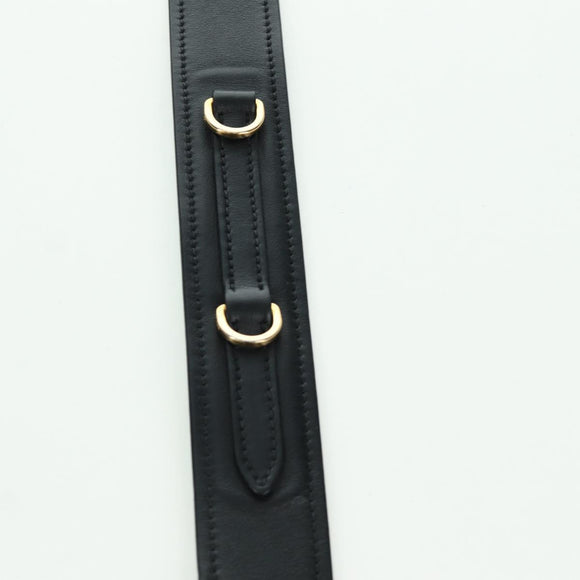 PRADA Shoulder Bag Leather Gray Gold Auth 173314V