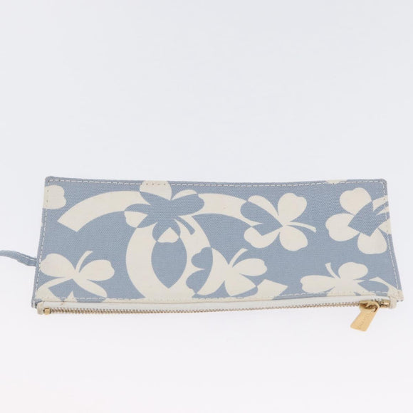 CHANEL Chain Shoulder Bag Canvas Light Blue gold CC Auth 173315SAV