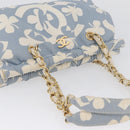 CHANEL Chain Shoulder Bag Canvas Light Blue gold CC Auth 173315SAV-6