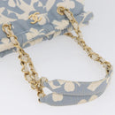 CHANEL Chain Shoulder Bag Canvas Light Blue gold CC Auth 173315SAV-7