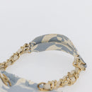 CHANEL Chain Shoulder Bag Canvas Light Blue gold CC Auth 173315SAV-14