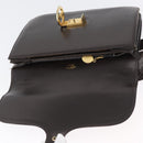 GUCCI Shoulder Bag Leather Brown Gold Auth 173328-15