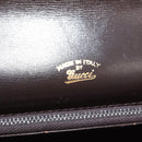 GUCCI Shoulder Bag Leather Brown Gold Auth 173328-16