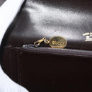 GUCCI Shoulder Bag Leather Brown Gold Auth 173328-23