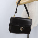 GUCCI Shoulder Bag Leather Brown Gold Auth 173328-25