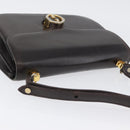 GUCCI Shoulder Bag Leather Brown Gold Auth 173328-6