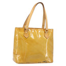 LOUIS VUITTON Monogram Vernis Houston Handtas Beige M91004 LV Auth 173330-1