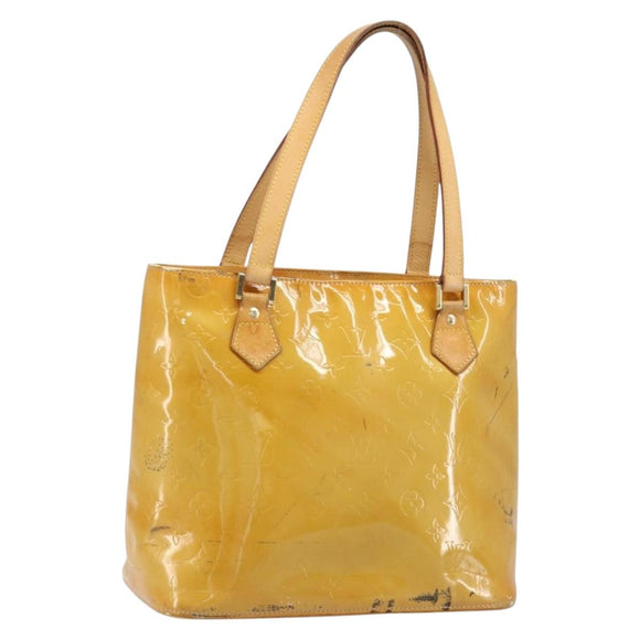 LOUIS VUITTON Monogram Vernis Houston Handtas Beige M91004 LV Auth 173330