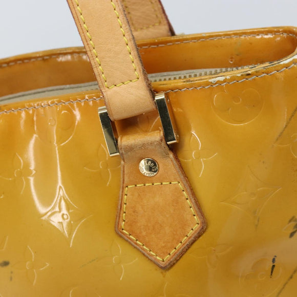 LOUIS VUITTON Monogram Vernis Houston Handtas Beige M91004 LV Auth 173330