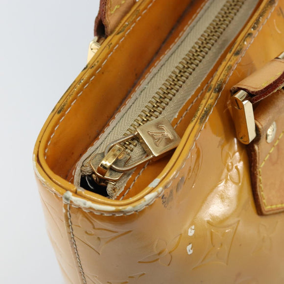 LOUIS VUITTON Monogram Vernis Houston Handtas Beige M91004 LV Auth 173330