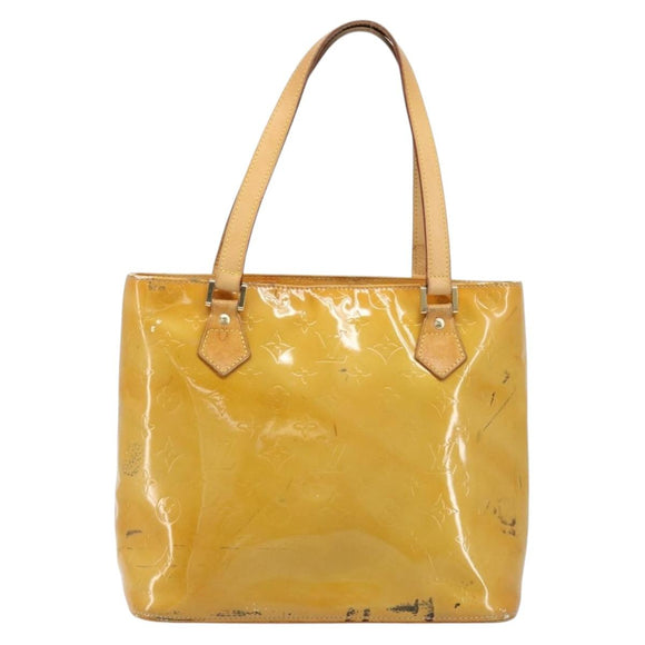 LOUIS VUITTON Monogram Vernis Houston Handtas Beige M91004 LV Auth 173330